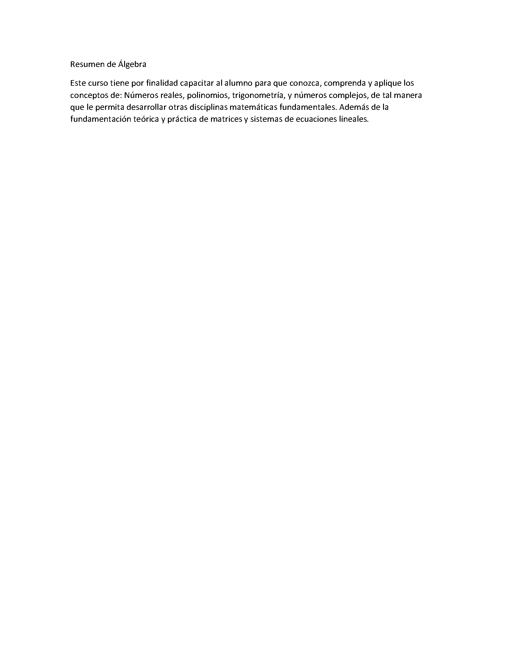 ÁLGEBRA_Ingeniería Comercial PCE